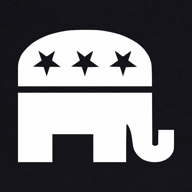 Republican Elephant White by mplusshift2